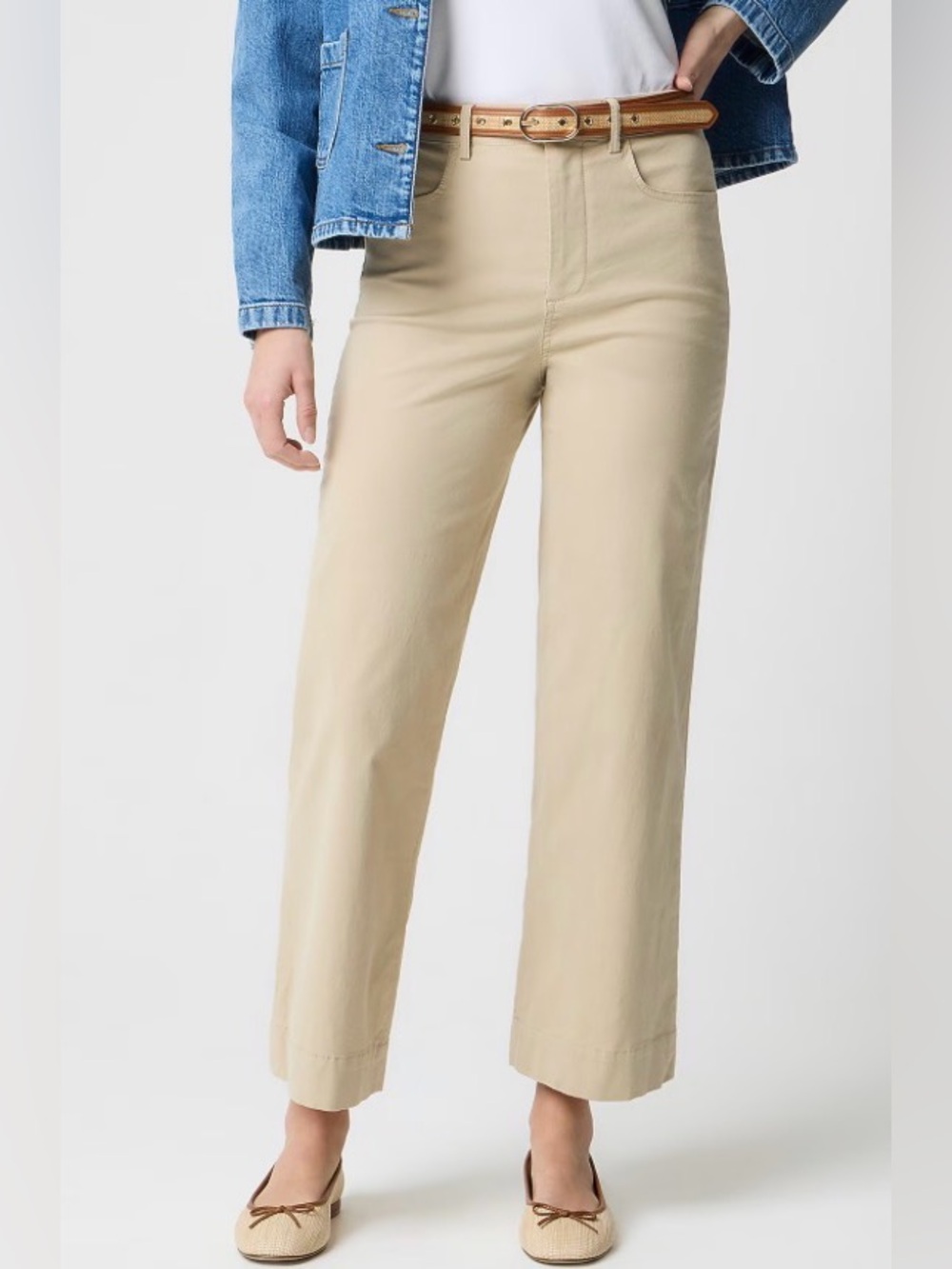 NWOT New JCrew Factory Ella wide-leg cropped pant - Picture 1 of 7